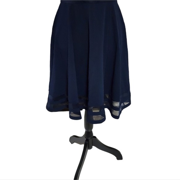 Calvin Klein Navy Blue Fit n Flare Skater Swing Dress Size 4 Small - Picture 3 of 8